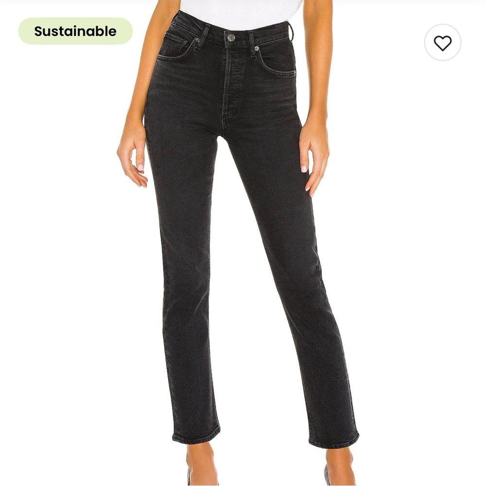 Agolde Black Straight Leg Jeans